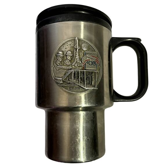 Wright 100 Year Aviation Stainless Steel cup with lid  vintage - Picture 1 of 7
